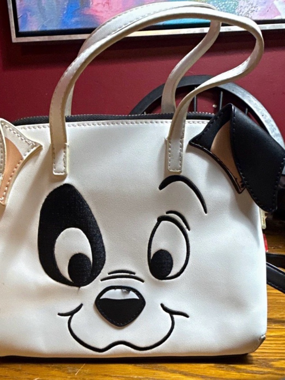 Loungefly Disney 101 Dalmatians Small Handbag Purse White/Black Spotted